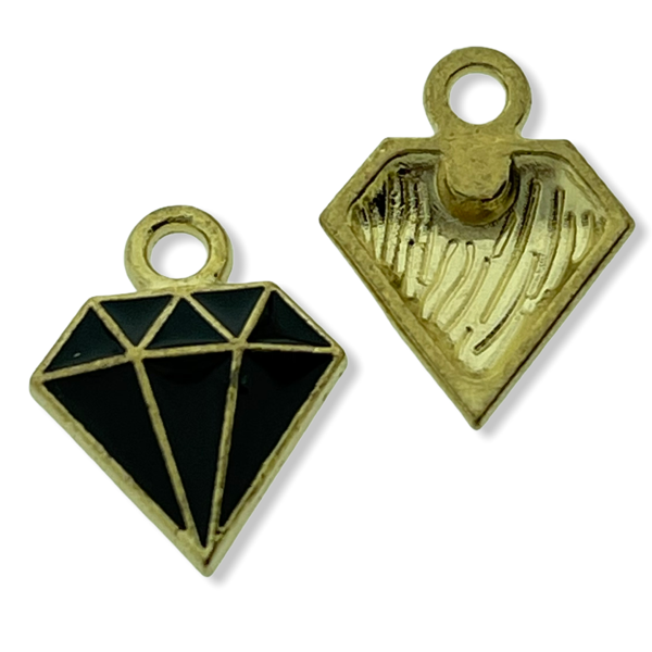 Bedel diamant zwart goud 15x11mm-Kraaltjes van Renate
