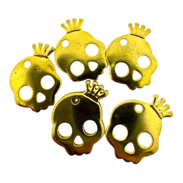 Bedel doodshoofd Goud 15x20mm-bedels-Kraaltjes van Renate