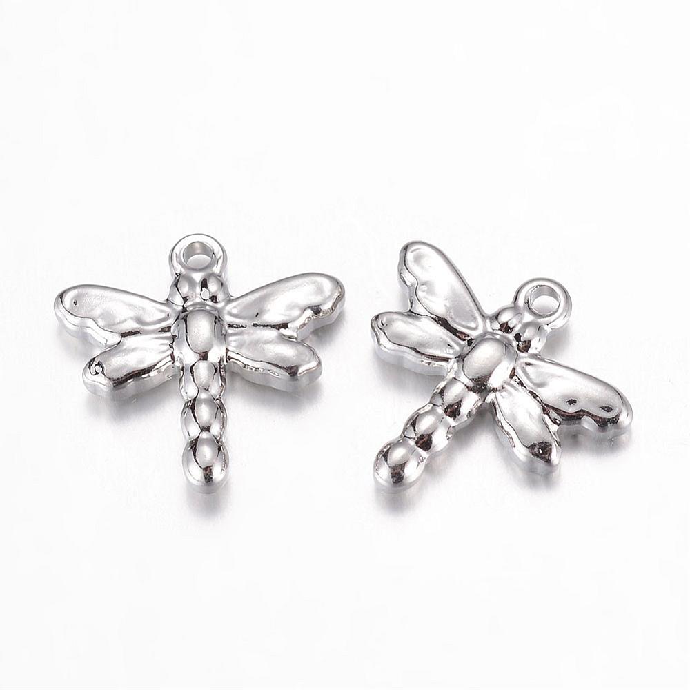 Bedel dragonfly zilver RVS 15x16mm-bedels-Kraaltjes van Renate