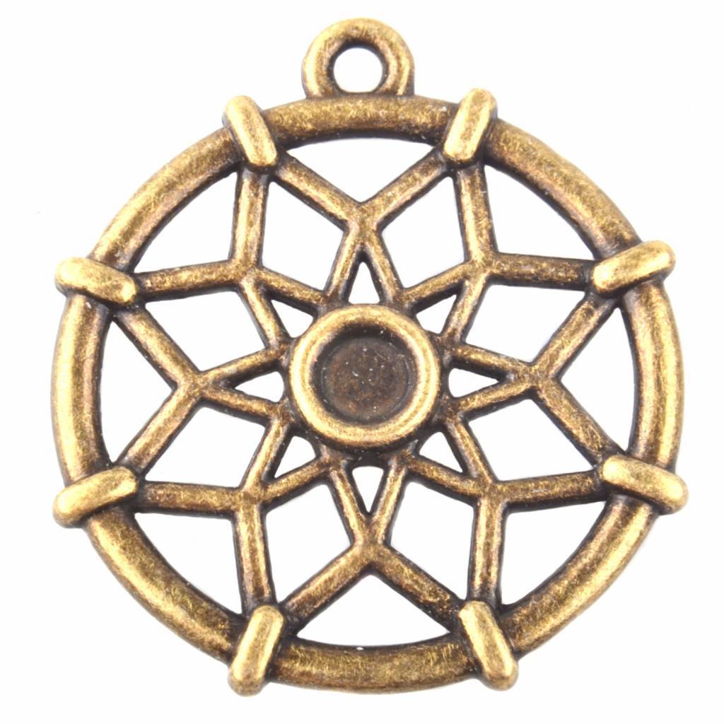 Bedel dreamcatcher Brons 31x28mm - 3 stuks-Kraaltjes van Renate