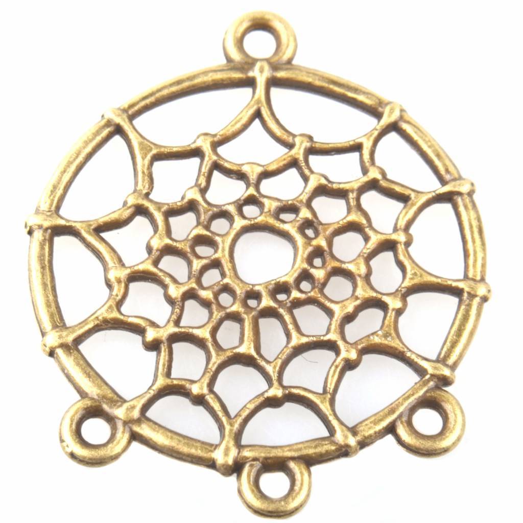 Bedel dreamcatcher Brons 34x28mm - 3 stuks-Kraaltjes van Renate