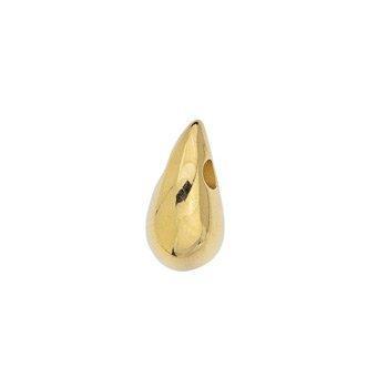Bedel druppel RVS 24K goud 14mm- per stuk-Kralen-Kraaltjes van Renate