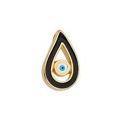 Bedel druppel oog zwart 24K goud 18mm-bedels-Kraaltjes van Renate