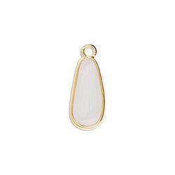 Bedel druppel wit 24K goud 18mm-bedels-Kraaltjes van Renate