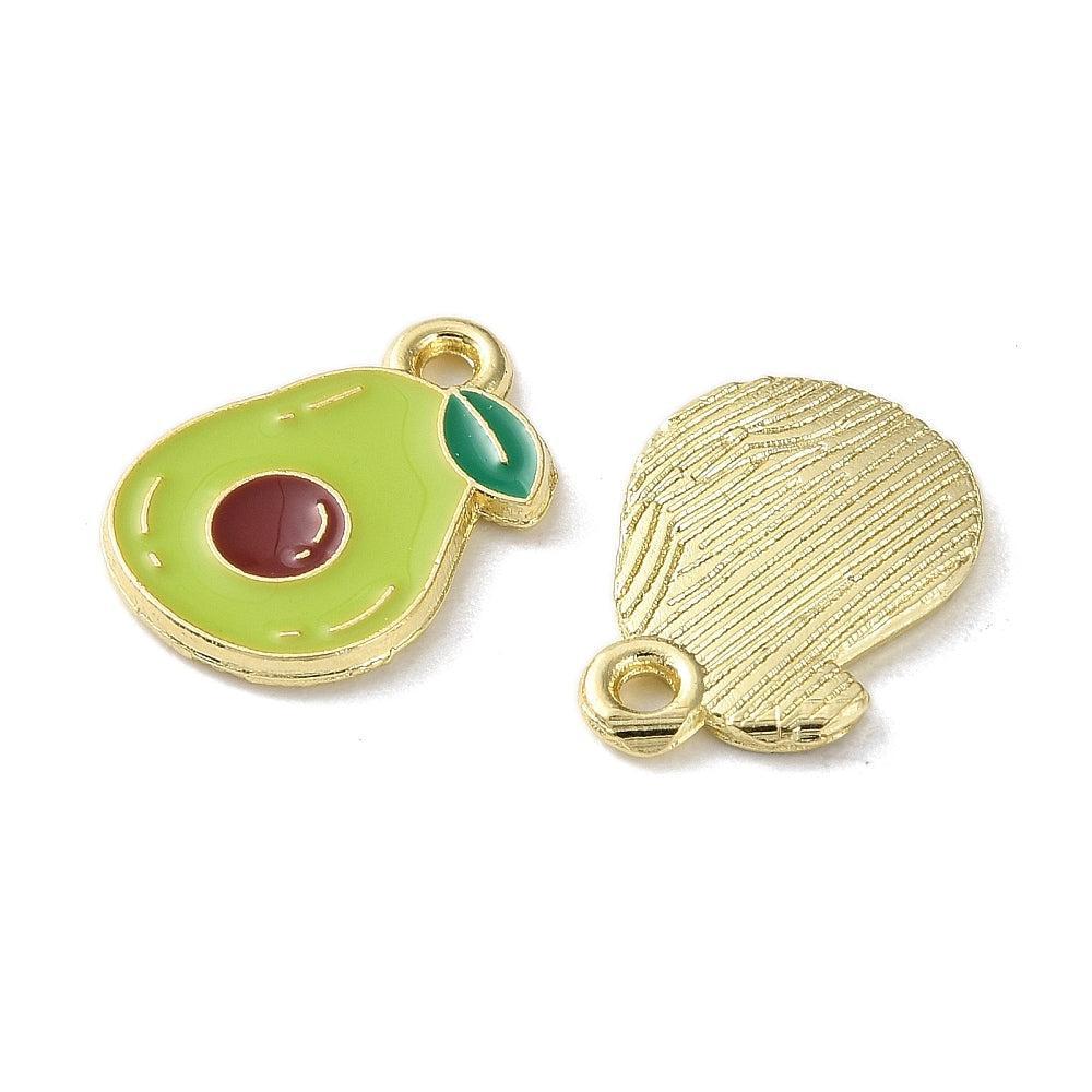 Bedel emaille avocado goud 15mm- per stuk-bedels-Kraaltjes van Renate