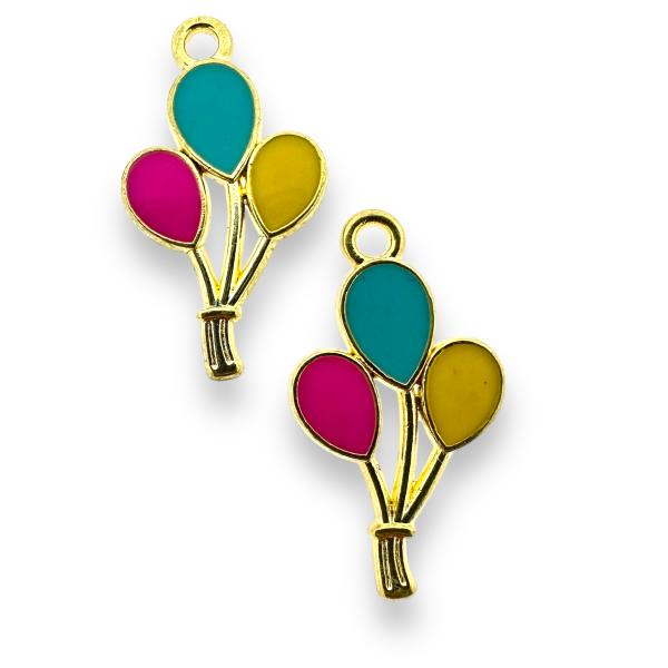 Bedel emaille ballon gekleurd 23.5x13x1.5mm-bedels-Kraaltjes van Renate