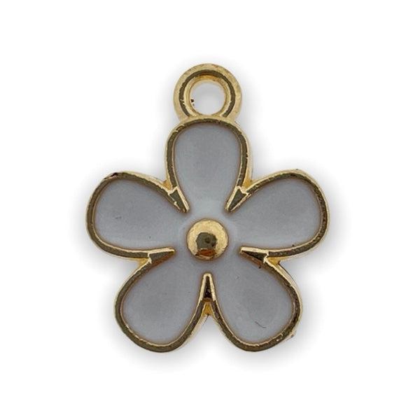 Bedel emaille maan wit-goud 16x13mm-bedels-Kraaltjes van Renate