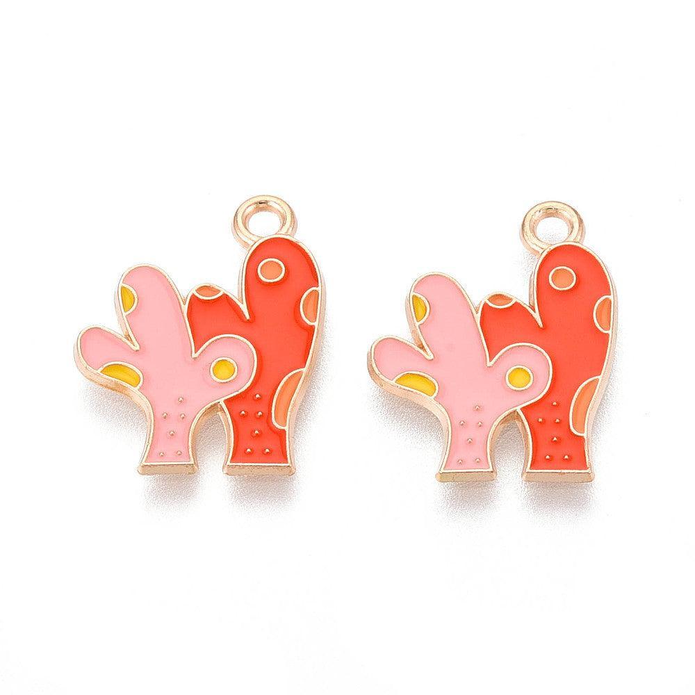 Bedel emaille cactus goud 19mm - per stuk-bedels-Kraaltjes van Renate