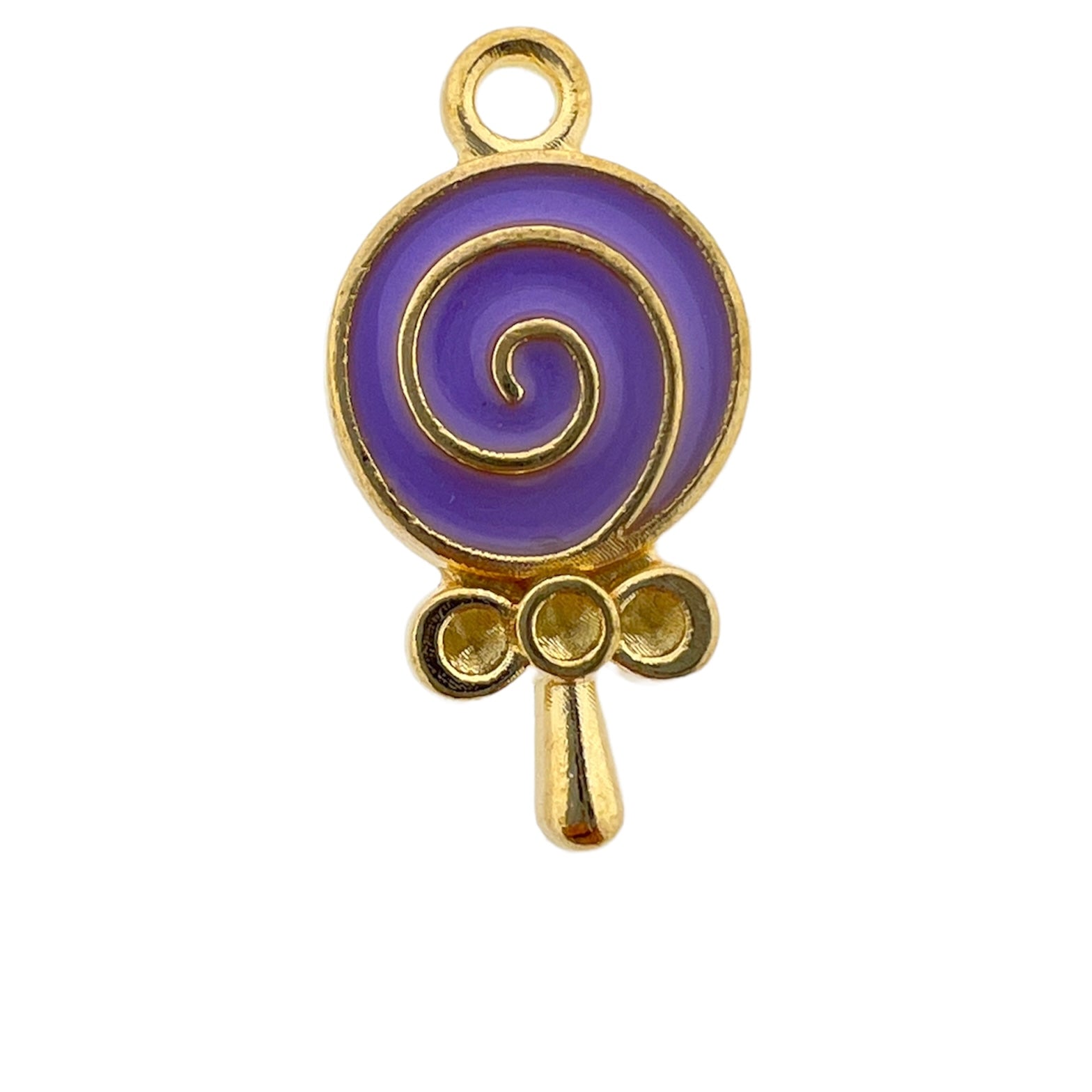 Bedel emaille candy paars goud 18.5x10x2mm-bedels-Kraaltjes van Renate