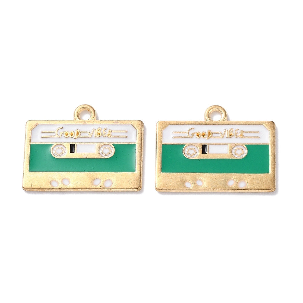 Bedel emaille casettebandje groen 16mm - per stuk-bedels-Kraaltjes van Renate