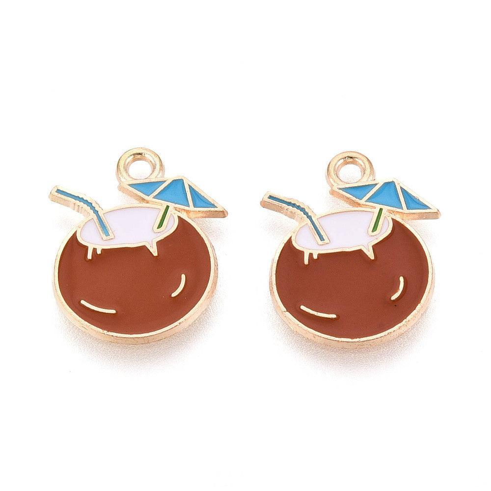 Bedel emaille coconut goud 18mm - per stuk-bedels-Kraaltjes van Renate