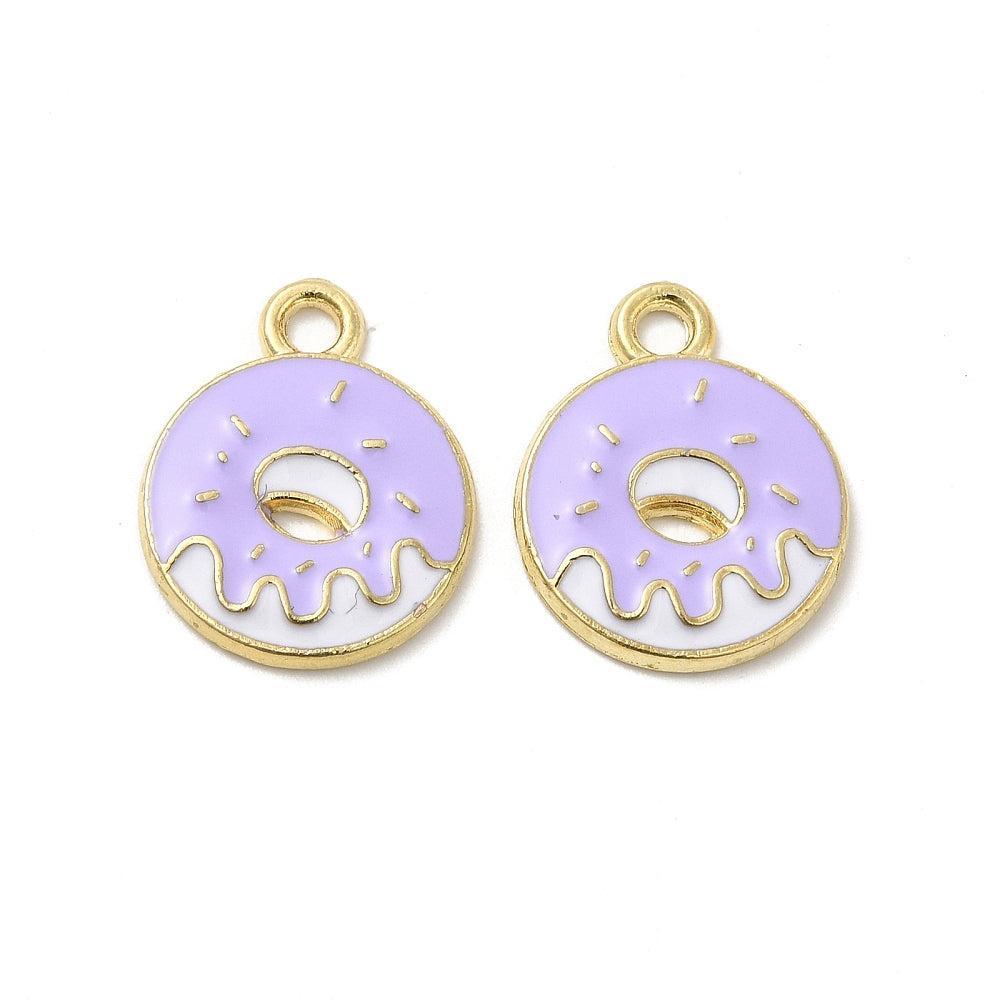 Bedel emaille donut paars goud 19mm - per stuk-bedels-Kraaltjes van Renate
