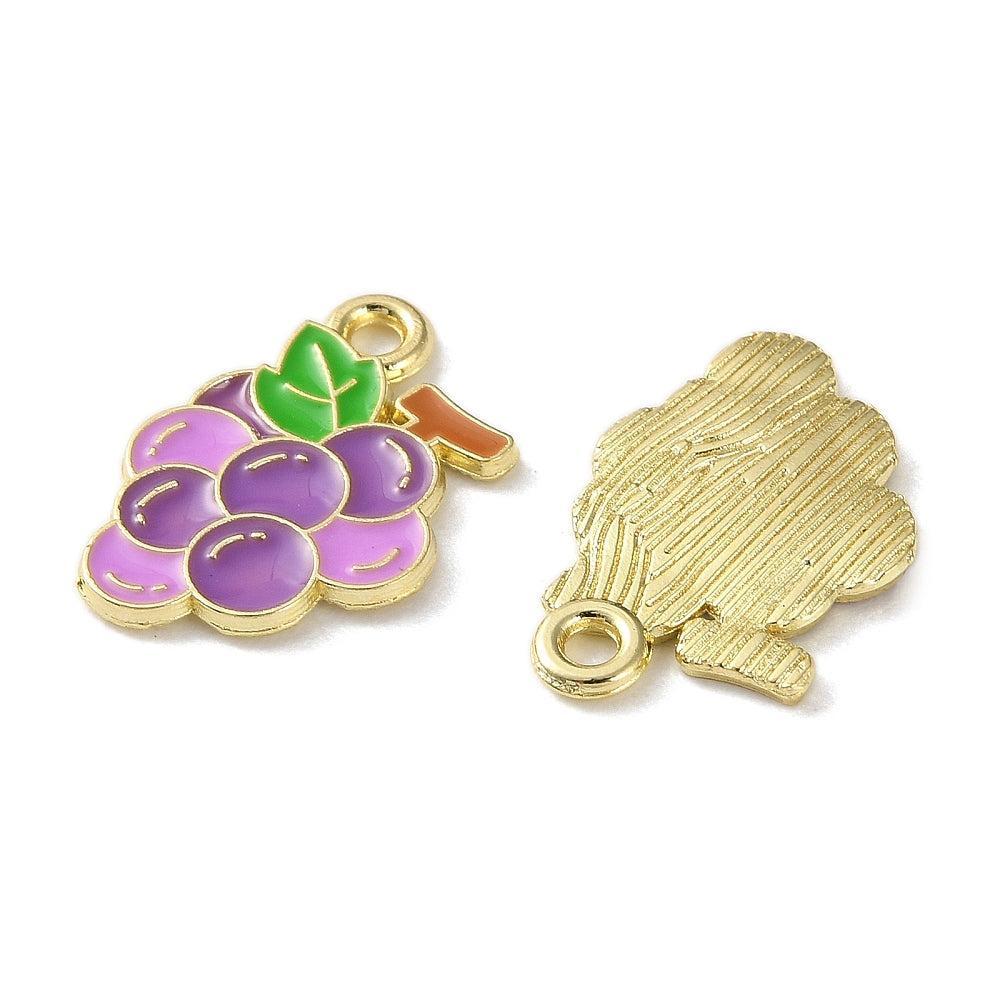 Bedel emaille druif goud 17mm- per stuk-bedels-Kraaltjes van Renate