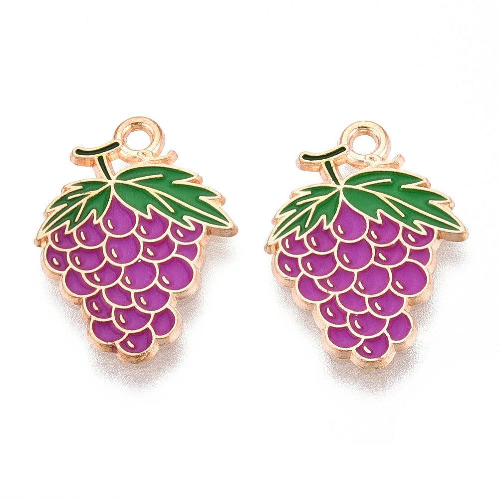 Bedel emaille druif goud 21mm - per stuk-bedels-Kraaltjes van Renate