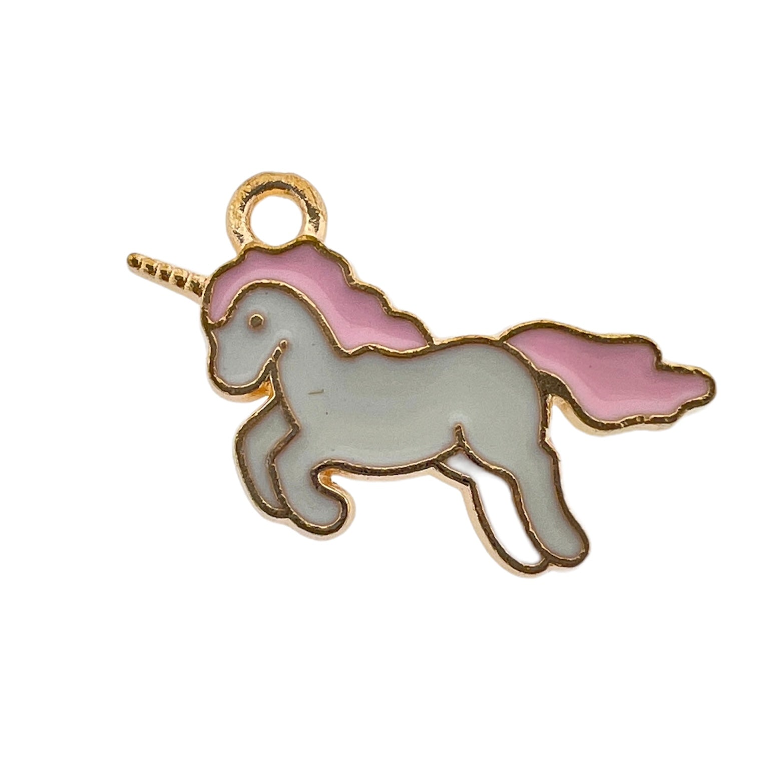 Bedel emaille eenhoorn goud 20x15x1.5mm-bedels-Kraaltjes van Renate