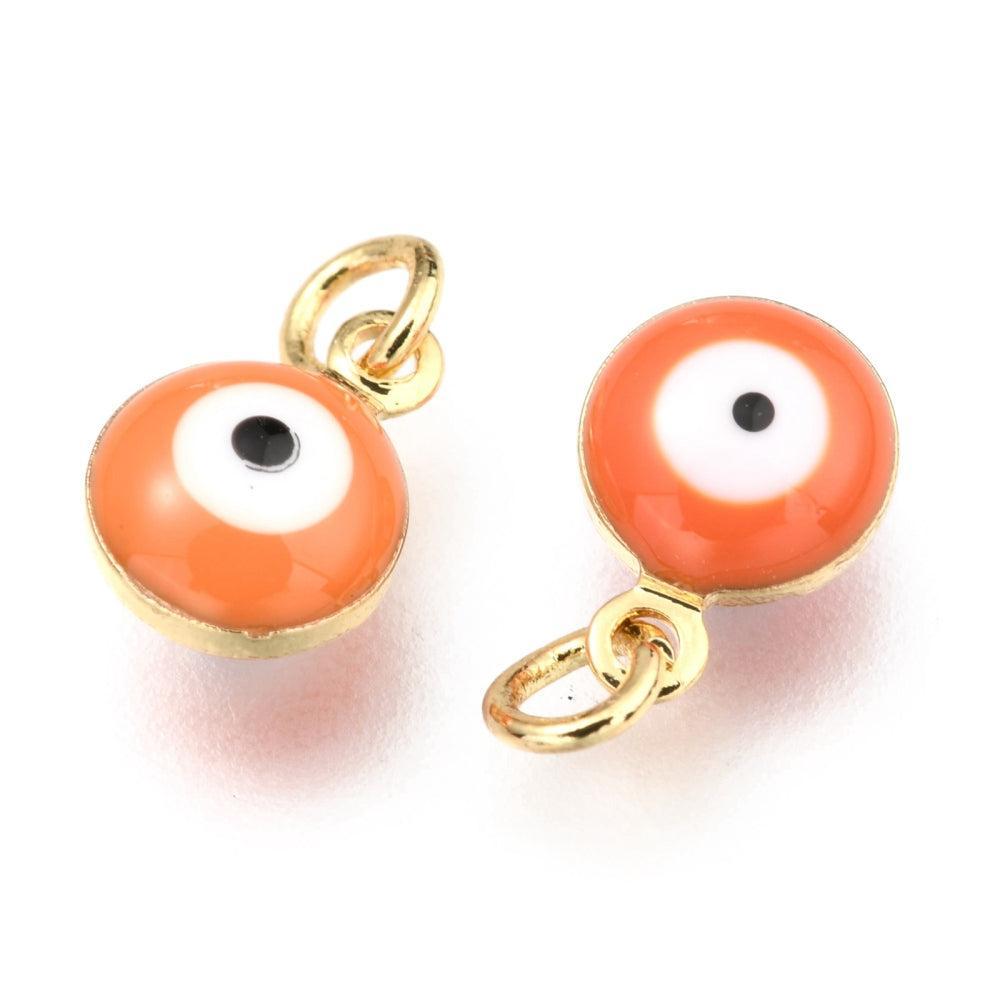 Bedel emaille evil eye roze/goud 10x7x5mm (kopie)-bedels-Kraaltjes van Renate