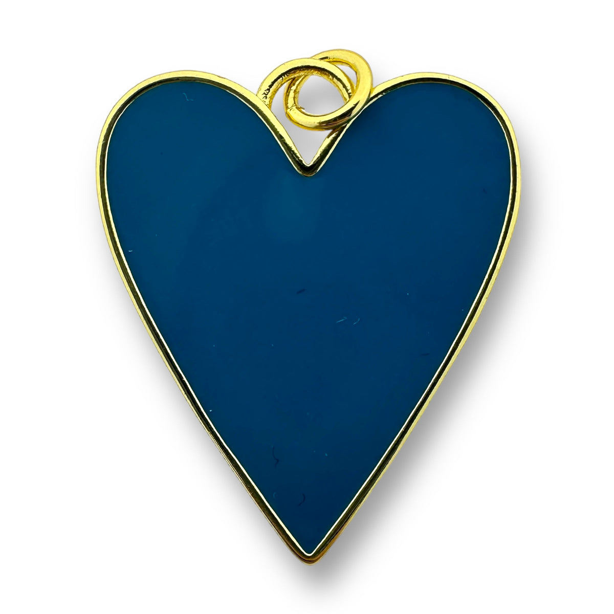 Bedel emaille gekleurd hart 18K gold plated 27x22mm - per stuk-bedels-Kraaltjes van Renate