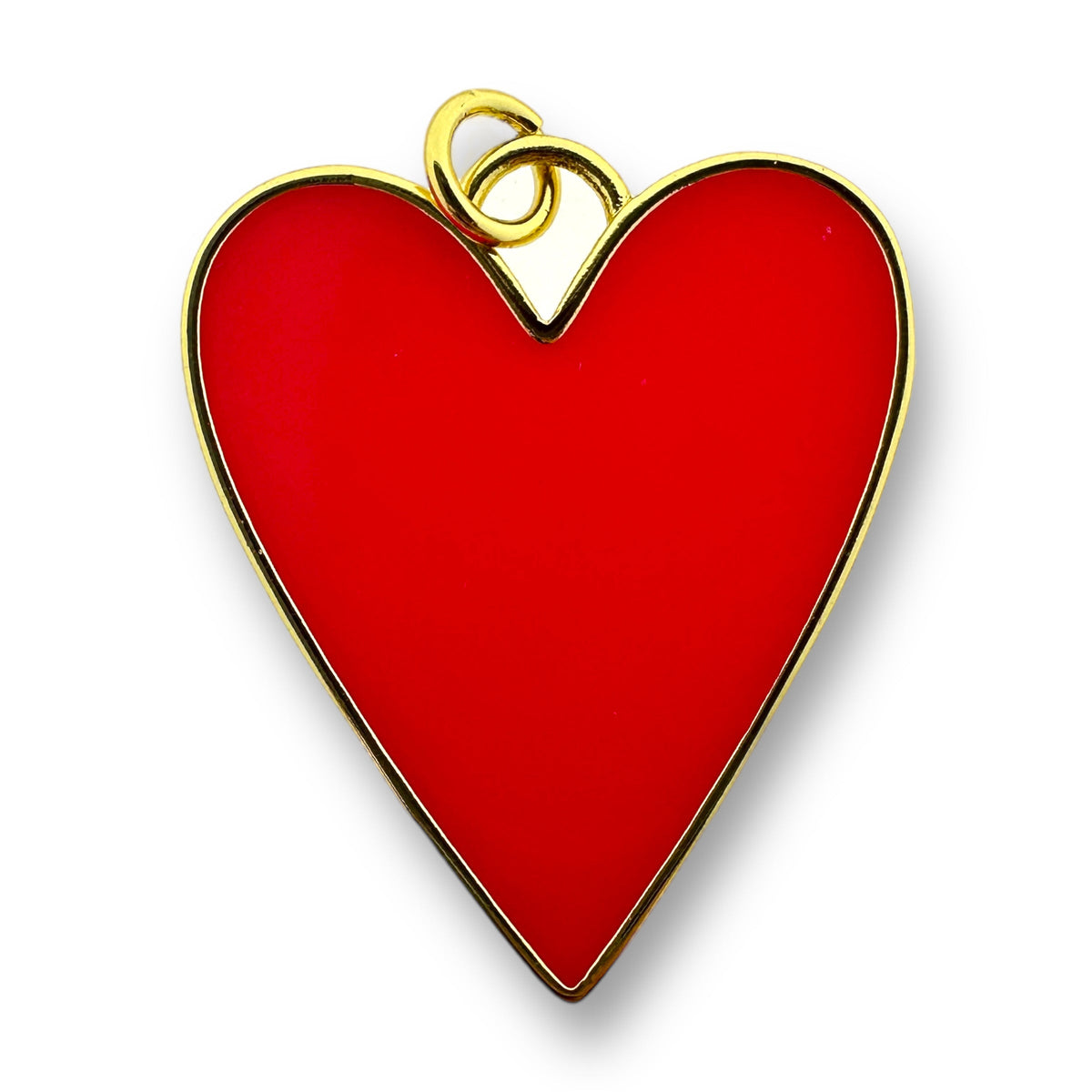 Bedel emaille gekleurd hart 18K gold plated 27x22mm - per stuk-bedels-Kraaltjes van Renate