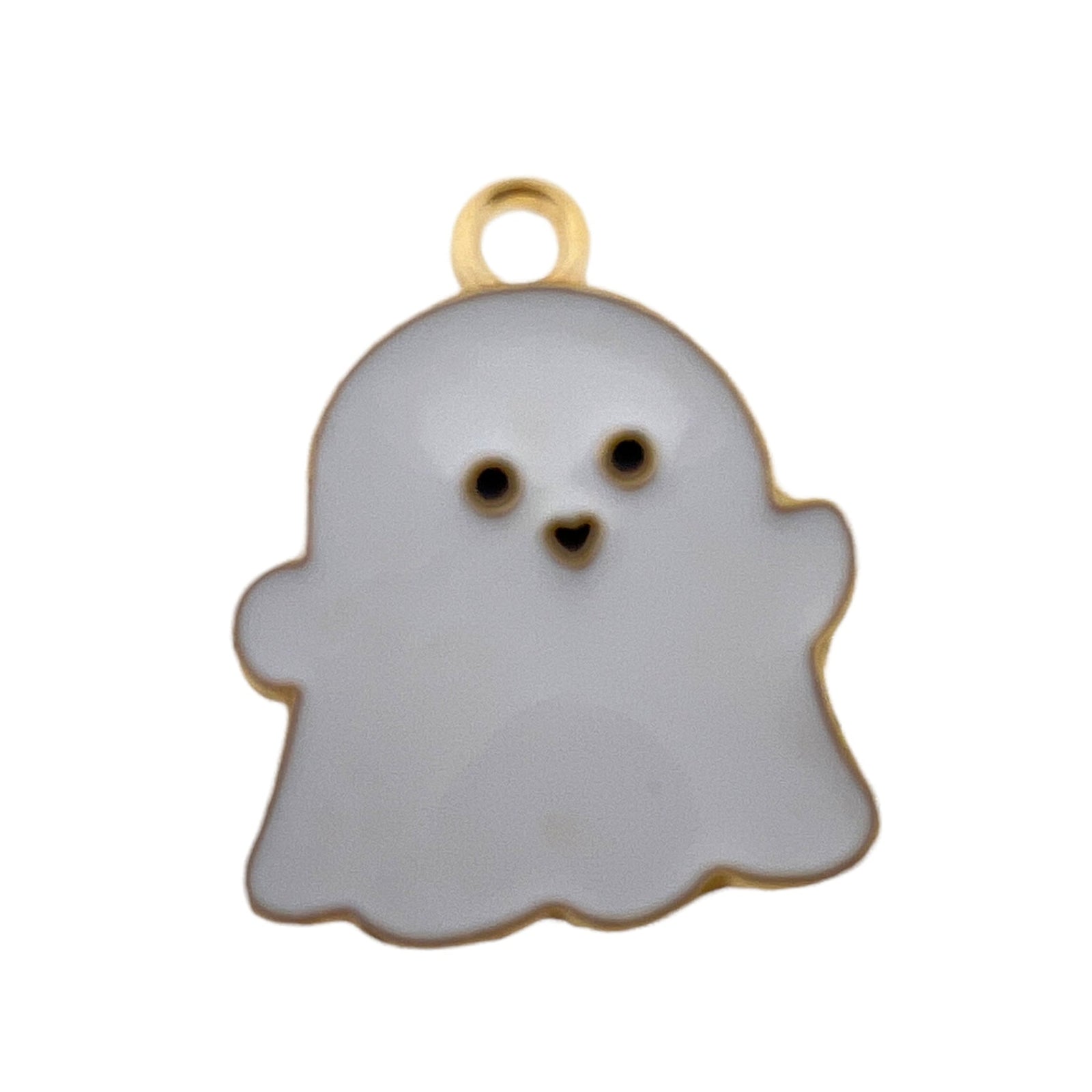 Bedel emaille halloween spook goud 22x18x1.5mm-bedels-Kraaltjes van Renate