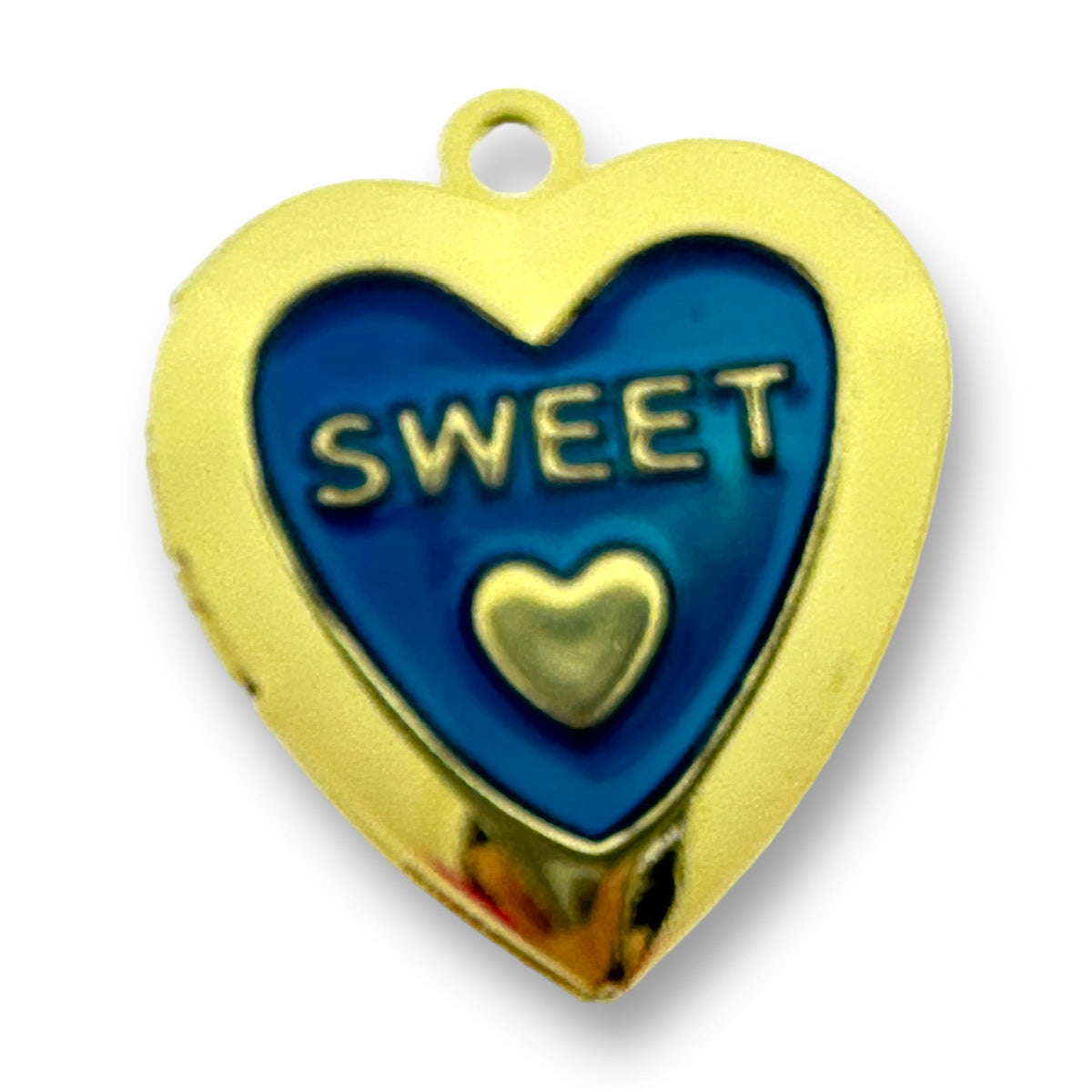 Bedel emaille hart &#39;Sweet&#39; 18K gold plated 23x19mm-bedels-Kraaltjes van Renate