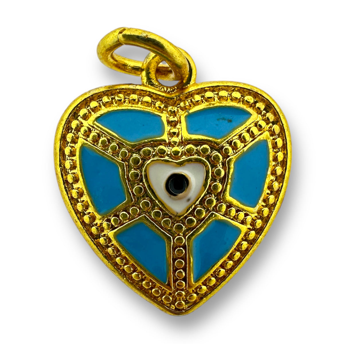 Bedel emaille hart multicolor 18K goud 24x18mm - per stuk-bedels-Kraaltjes van Renate