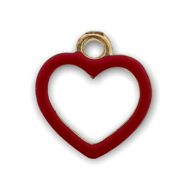 Bedel emaille hart roze-goud 14x13mm-bedels-Kraaltjes van Renate