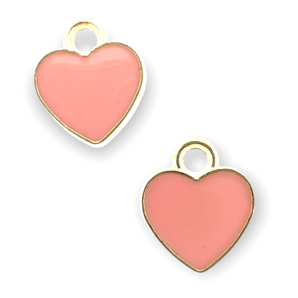 Bedel emaille hartje beige goud 12x10mm-bedels-Kraaltjes van Renate