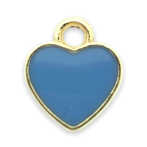 Bedel emaille hartje groen blauw 12x10mm-bedels-Kraaltjes van Renate