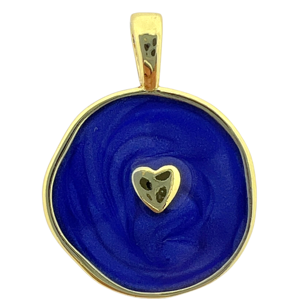 Bedel emaille hartje donker blauw 19x14mm-bedels-Kraaltjes van Renate