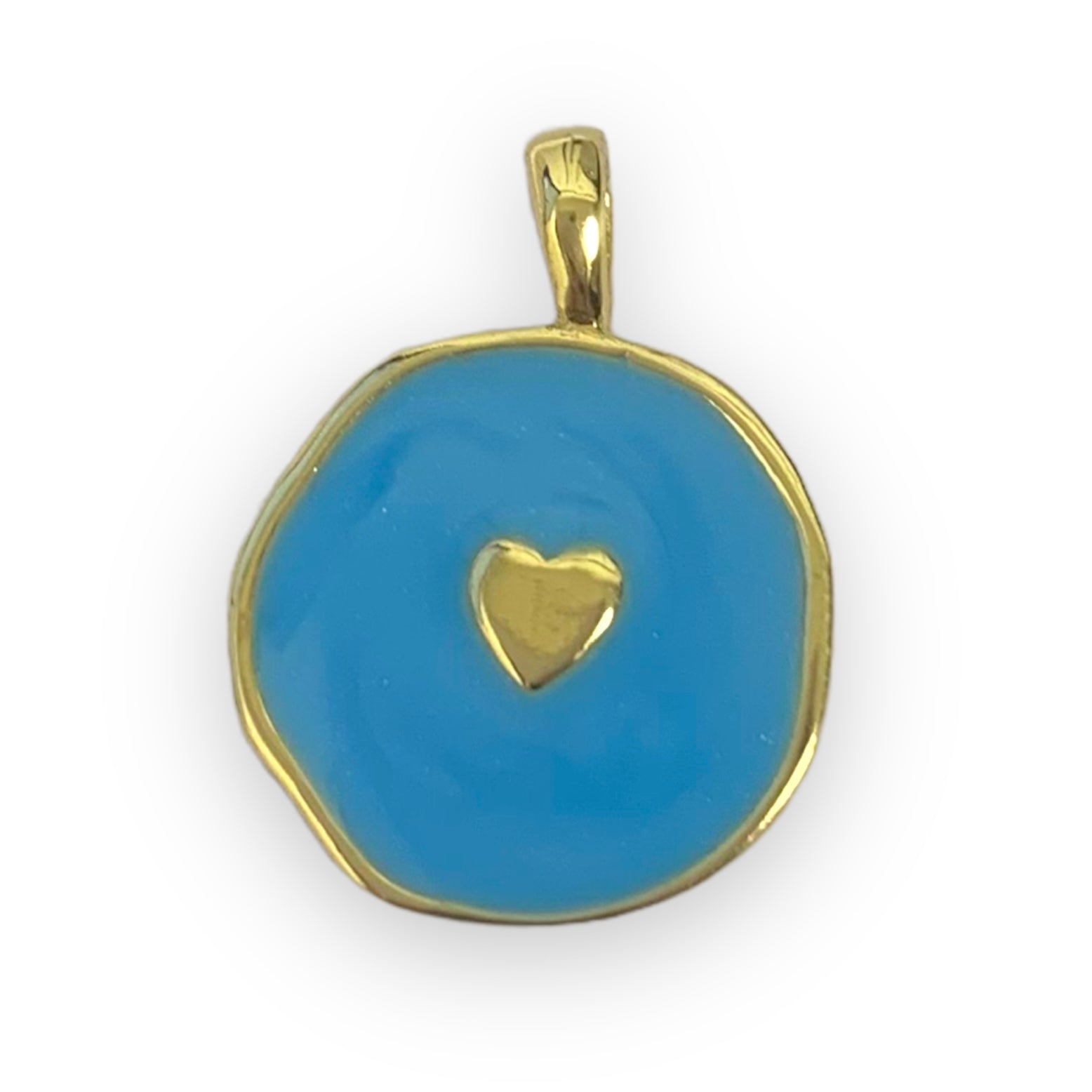 Bedel emaille hartje lichtblauw 19x14mm-bedels-Kraaltjes van Renate