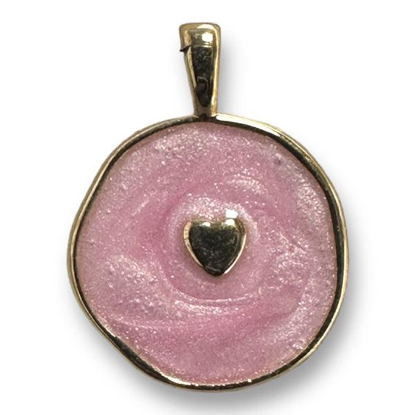 Bedel emaille hartje light pearl pink 19x14mm-bedels-Kraaltjes van Renate