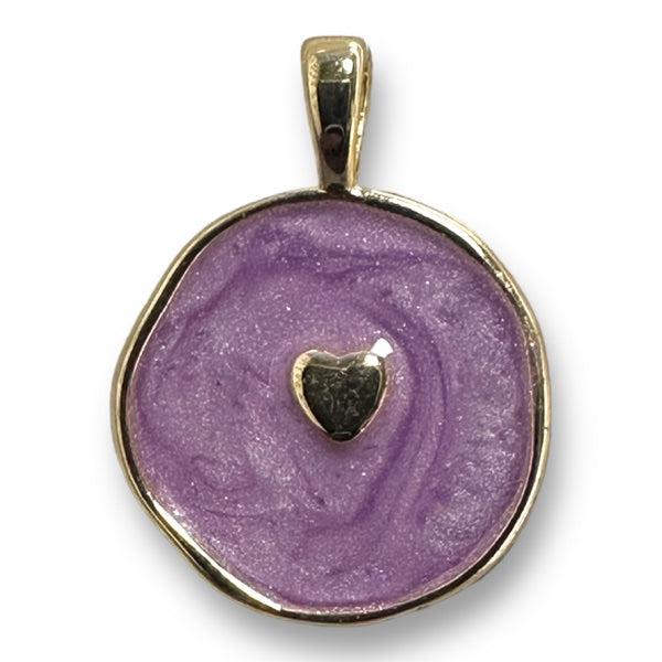 Bedel emaille hartje lilac 19x14mm-bedels-Kraaltjes van Renate