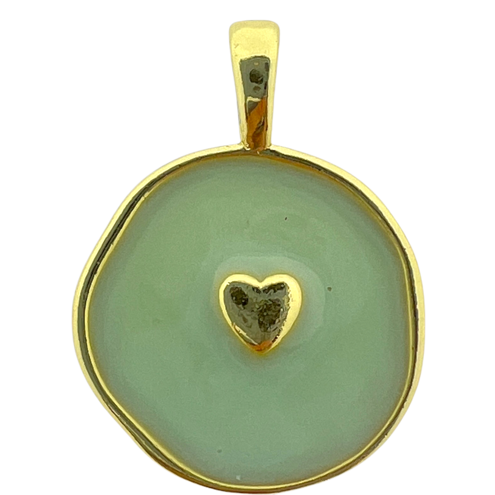 Bedel emaille hartje mint 19x14mm-bedels-Kraaltjes van Renate