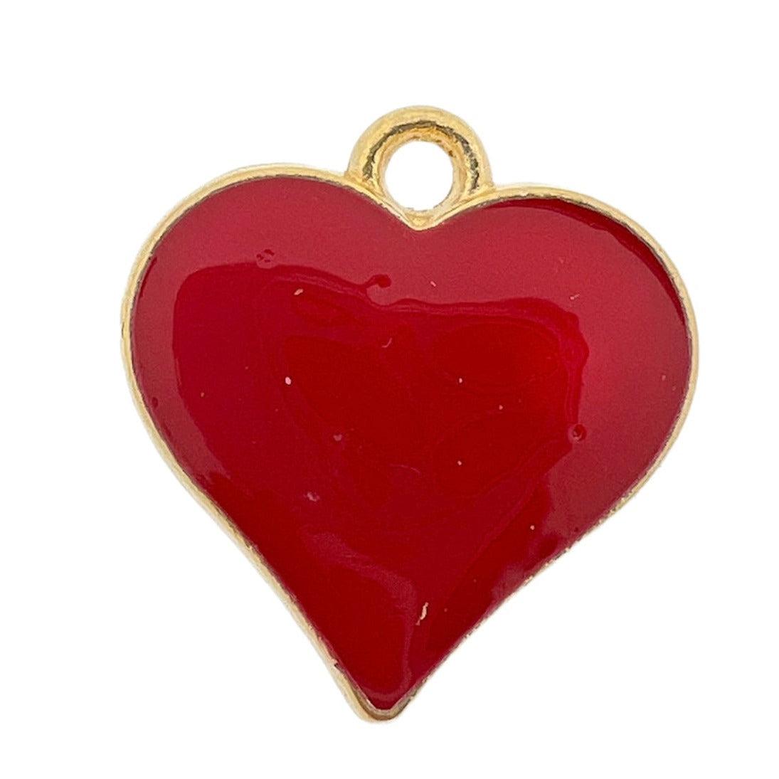 Bedel emaille hartje rood 17x16x3mm-bedels-Kraaltjes van Renate