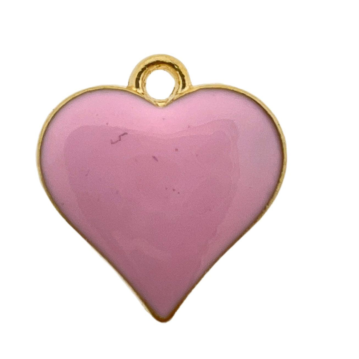 Bedel emaille hartje roze 17x16x3mm-bedels-Kraaltjes van Renate