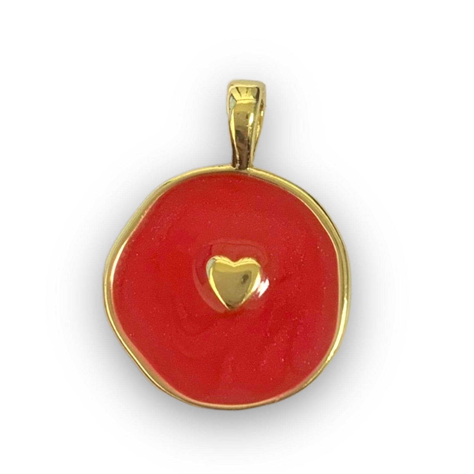 Bedel emaille hartje rood 19x14mm-bedels-Kraaltjes van Renate