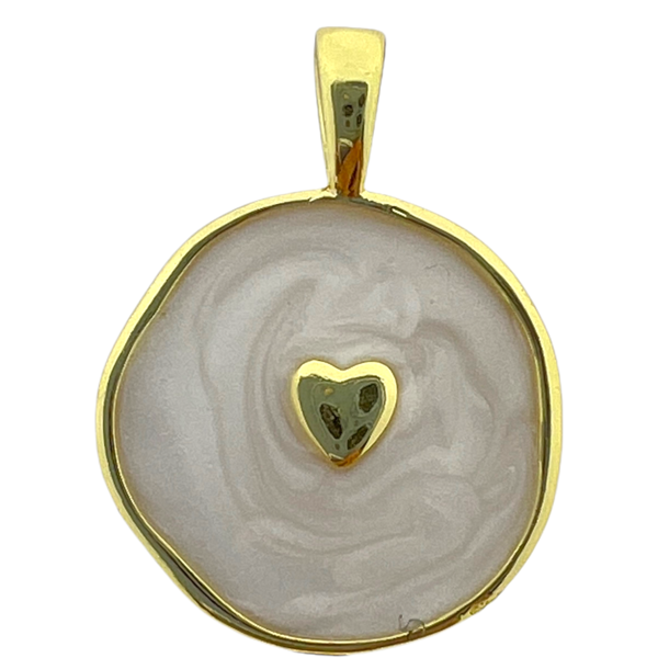 Bedel emaille hartje wit 19x14mm-bedels-Kraaltjes van Renate