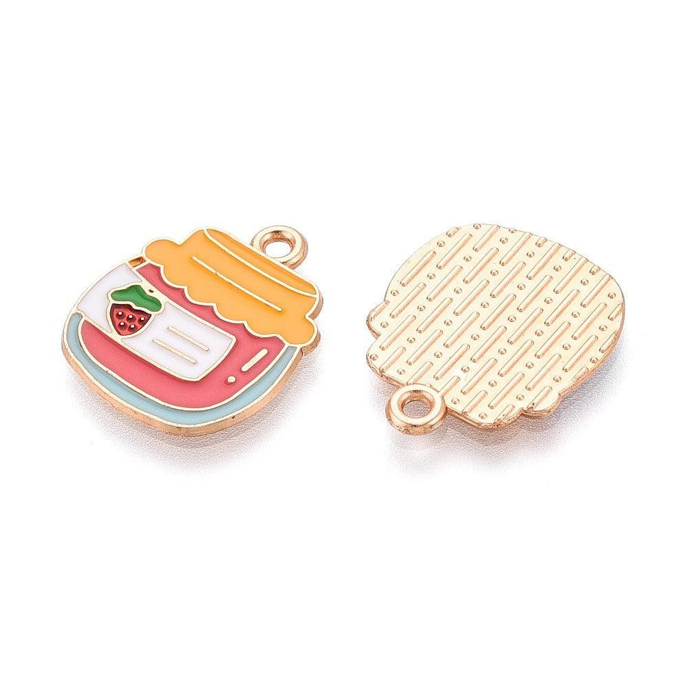 Bedel emaille jampot goudkleurig 19mm - per stuk-bedels-Kraaltjes van Renate