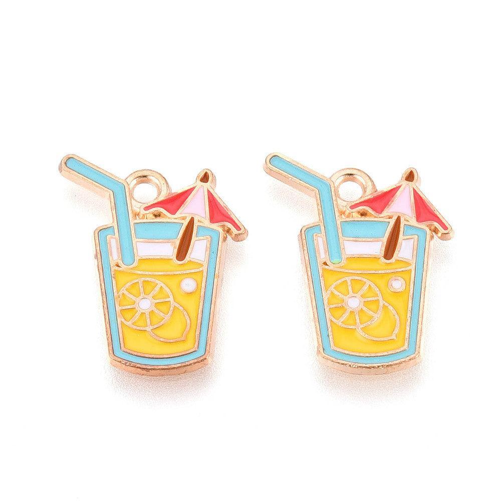 Bedel emaille limonade goud 19mm - per stuk-bedels-Kraaltjes van Renate