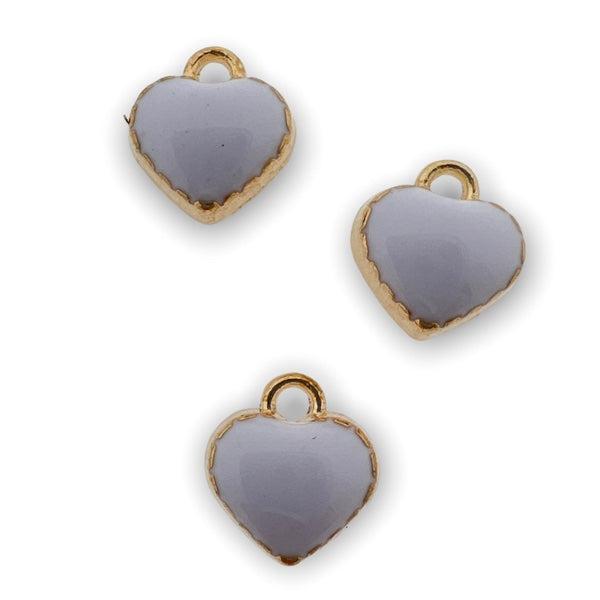 Bedel emaille mini hartje wit-goud 8mm-bedels-Kraaltjes van Renate