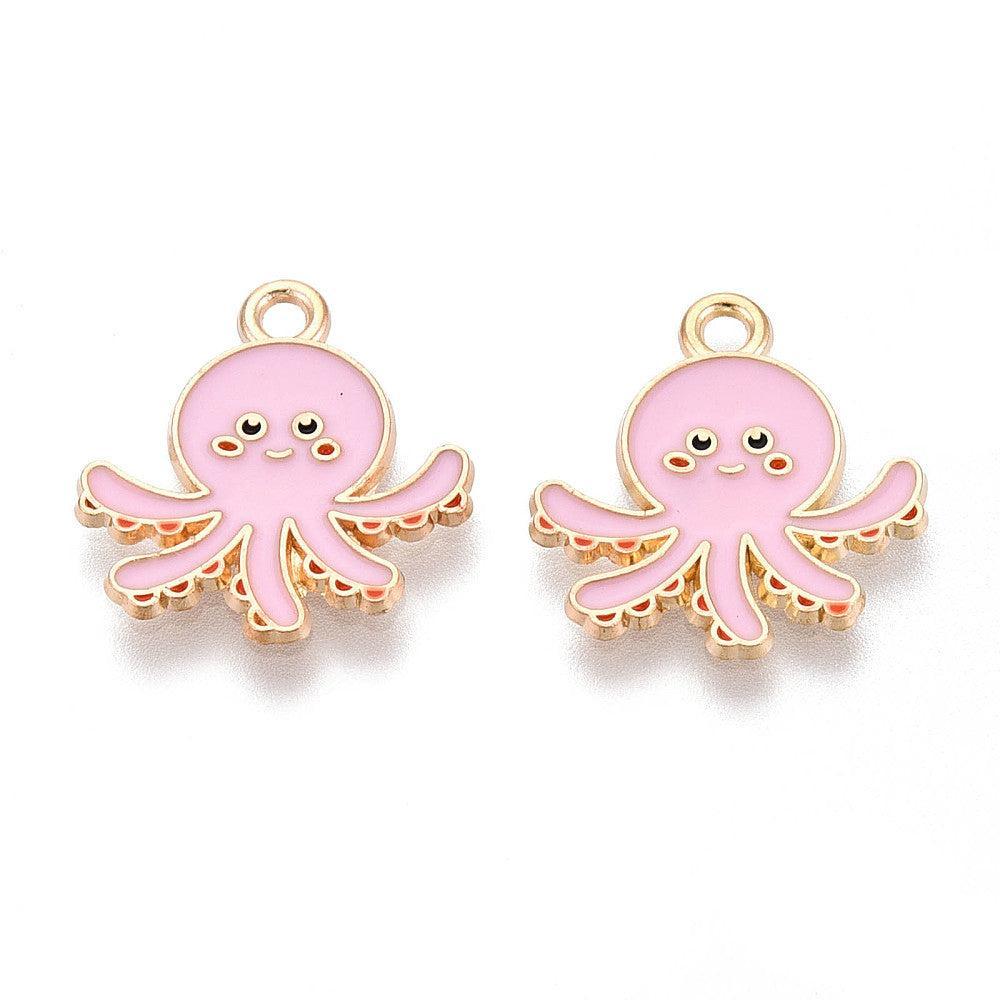 Bedel emaille octopus goud 17,5mm - per stuk-bedels-Kraaltjes van Renate