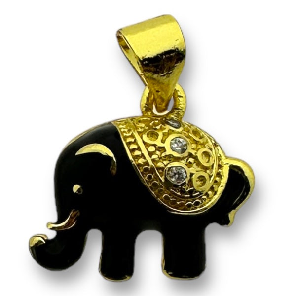 Bedel emaille olifant 18K gold plated zirconia Roze 15mm-bedels-Kraaltjes van Renate