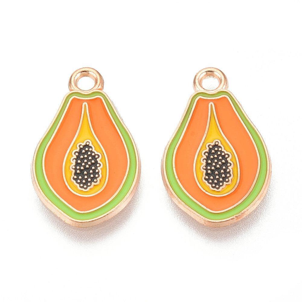 Bedel emaille papaya goud 20mm - per stuk-bedels-Kraaltjes van Renate