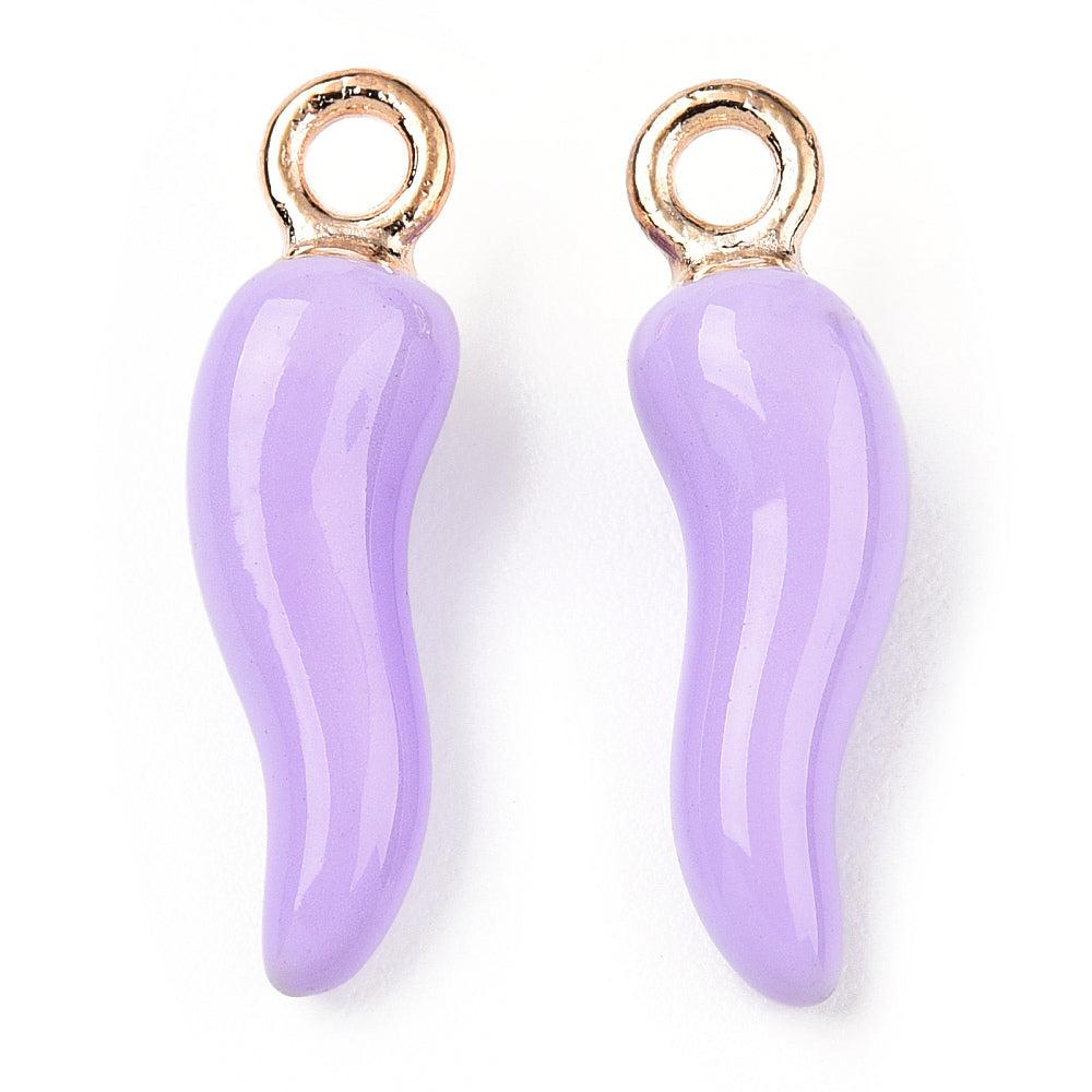 Bedel emaille peper paars goud 21mm-bedels-Kraaltjes van Renate