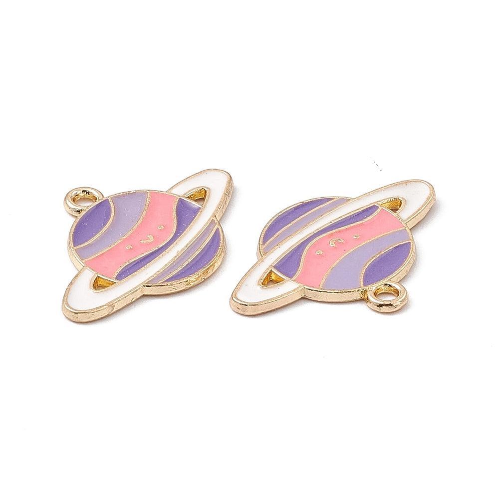 Bedel emaille planeet goud 18mm - per stuk-bedels-Kraaltjes van Renate