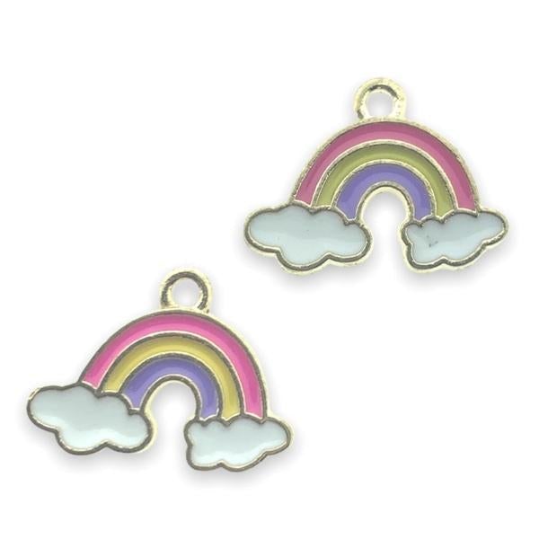 Bedel emaille regenboog goud 14x19mm-Kraaltjes van Renate