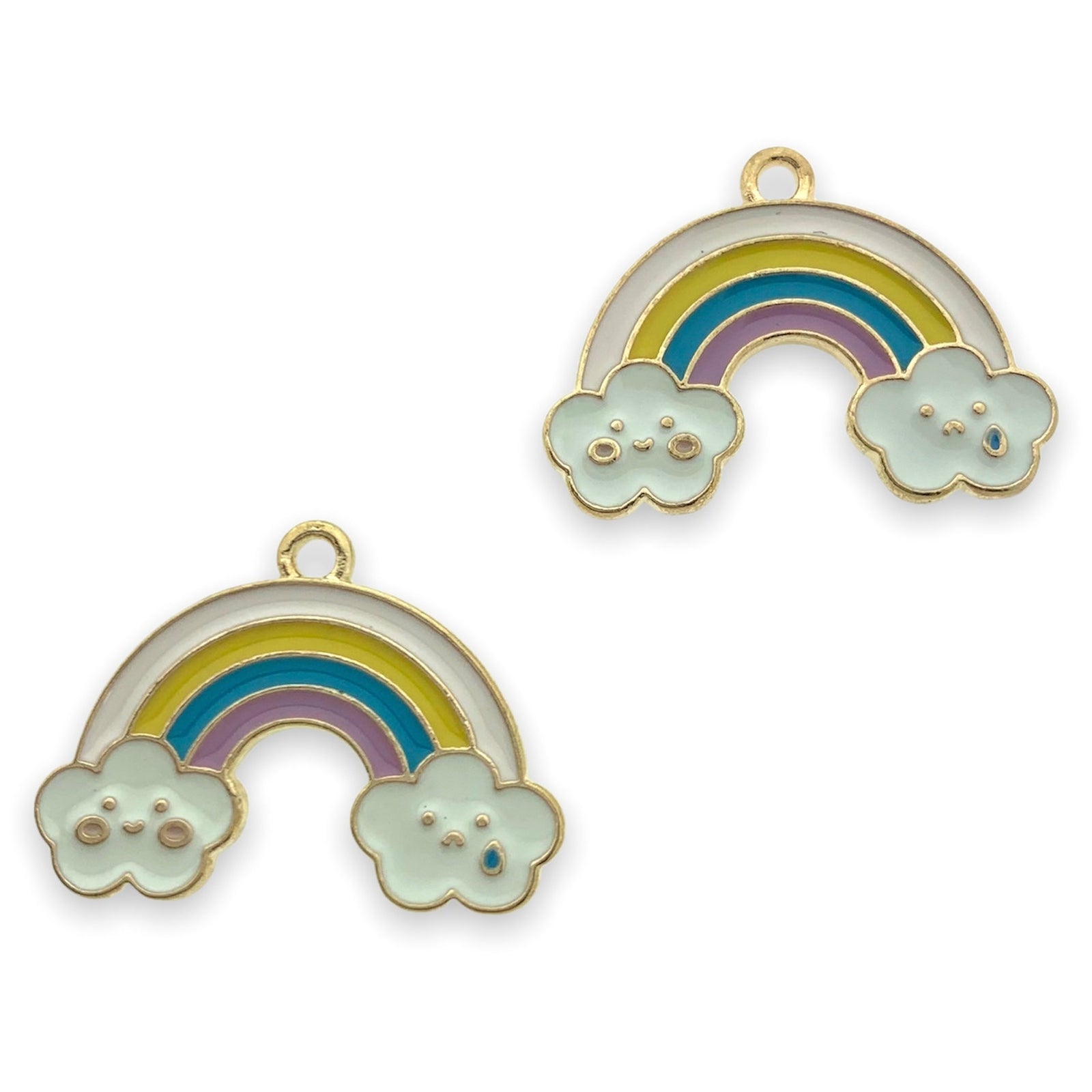 Bedel emaille regenboog goud 19x25mm-bedels-Kraaltjes van Renate