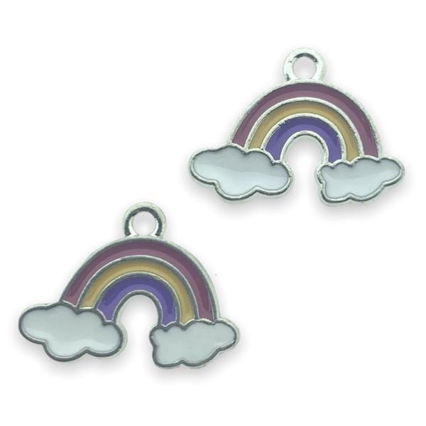 Bedel emaille regenboog zilver 14x19mm-Kraaltjes van Renate