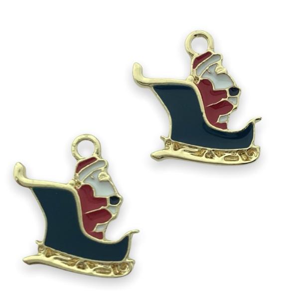 Bedel emaille slee grijs goud 18x17mm-bedels-Kraaltjes van Renate