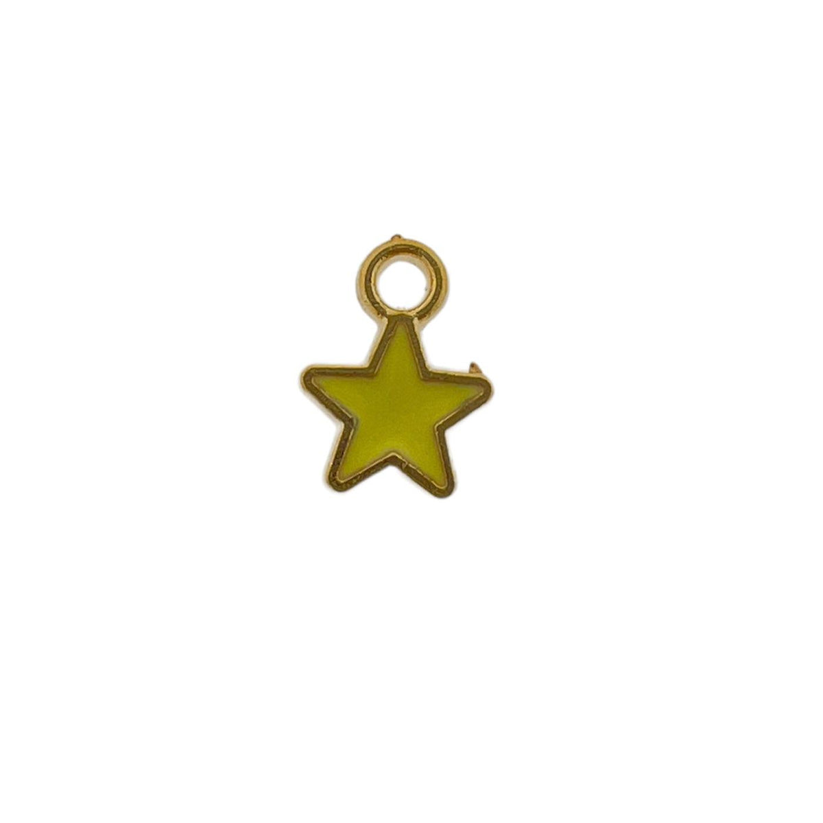 Bedel emaille ster geel goud 9x6.5x1mm-bedels-Kraaltjes van Renate
